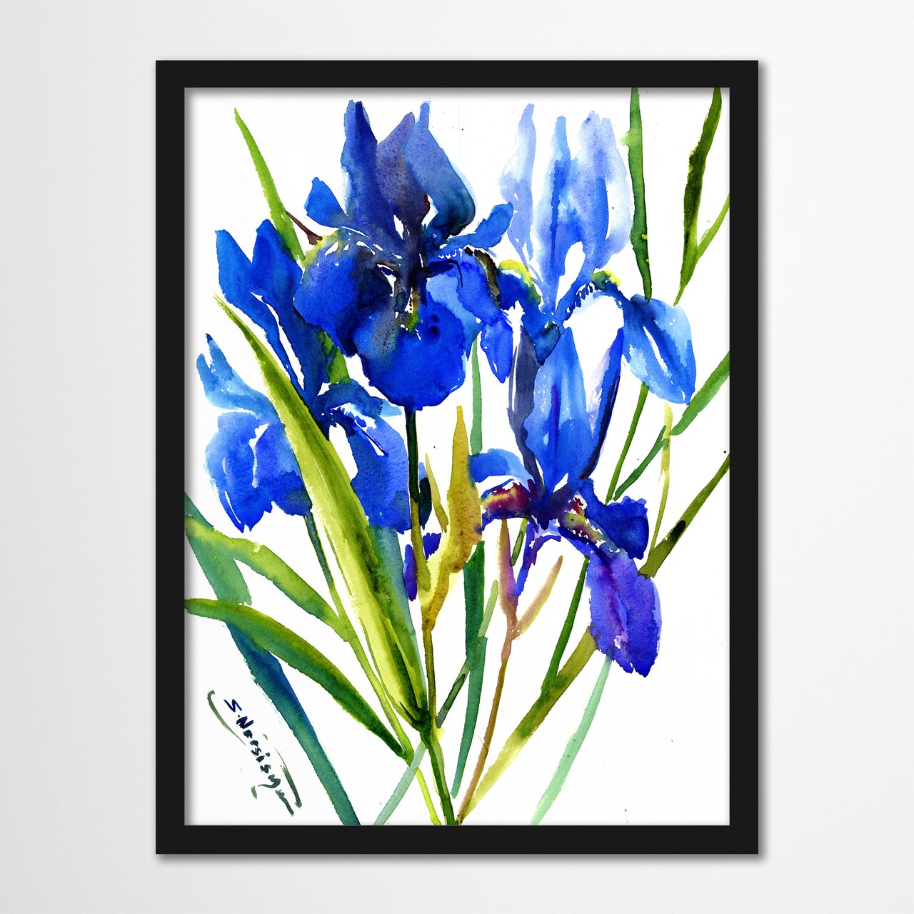 Irises Blue  by Suren Nersisyan  Framed Print - Americanflat